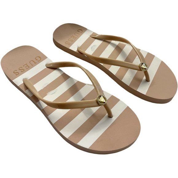 🌹Women’s Flip Flops Sandals Guess WG LENT13-C Light Pink SY Striped Size 9 - Picture 7 of 11